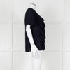 Louise Kennedy Navy Frill Front Short Sleeve Blouse