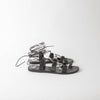 Ancient Greek Black Lace Up Leather Sandals