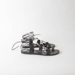Ancient Greek Black Lace Up Leather Sandals