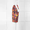 Erdem Yellow and Red Floral Print Pencil Skirt