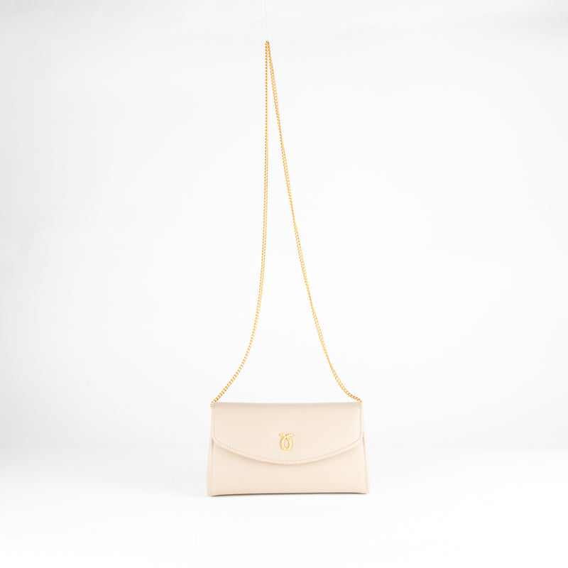 Launer London Buttermilk Leather Tosca Clutch Bag