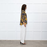 Ba&sh Black White Gold Flower Over Sized Top