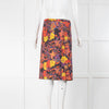 Erdem Yellow and Red Floral Print Pencil Skirt