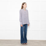 Dea Kudibal Cream and Blue Beetle Print Blouse