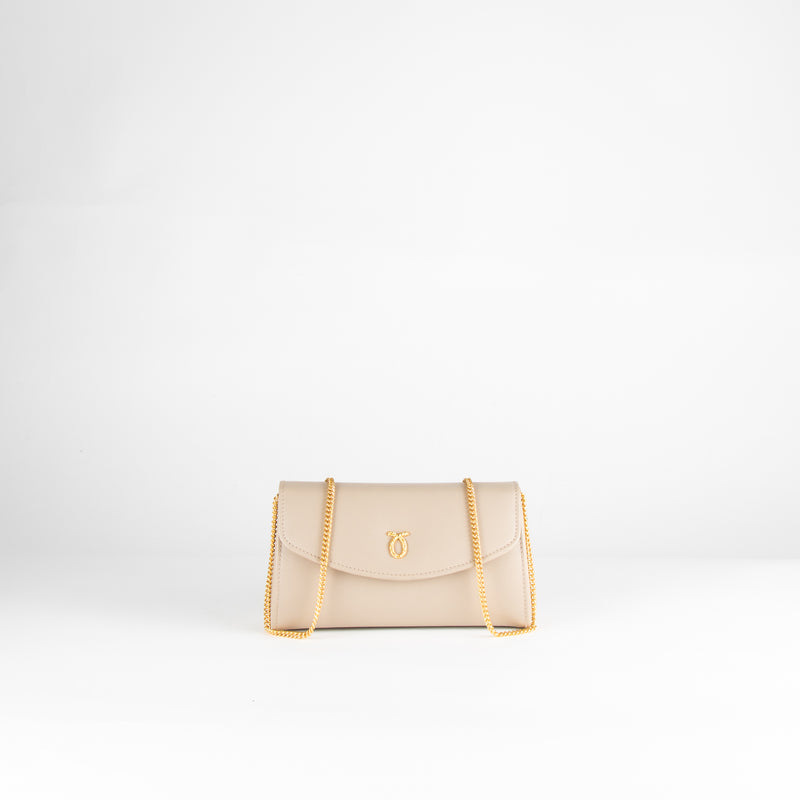 Launer London Buttermilk Leather Tosca Clutch Bag