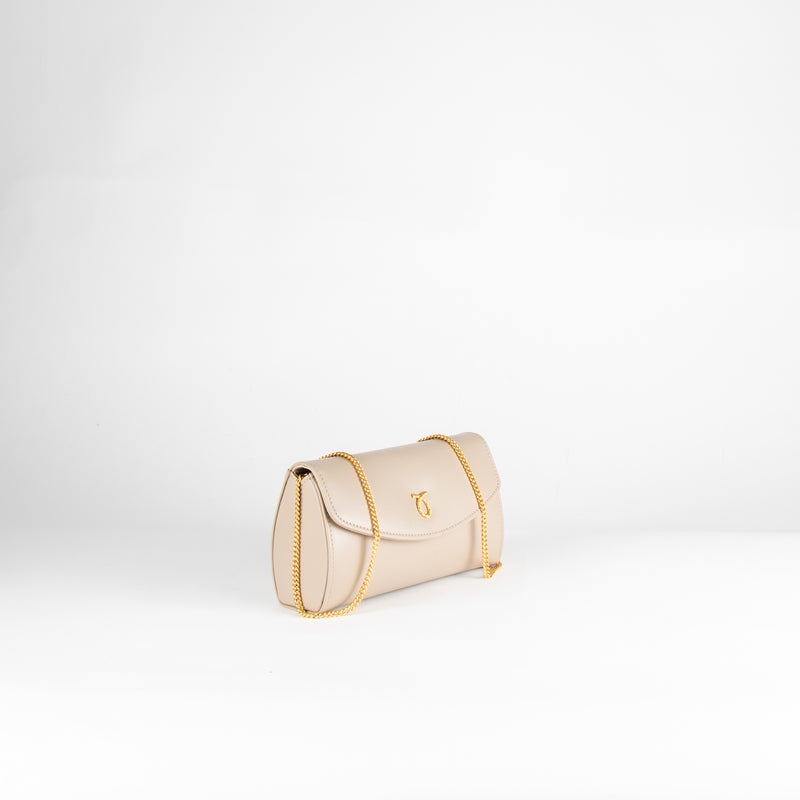 Launer London Buttermilk Leather Tosca Clutch Bag