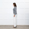 Peserico Grey Wool Beige Silk Trim Sweater