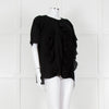 Louise Kennedy Black Frill Front Short Sleeve Blouse