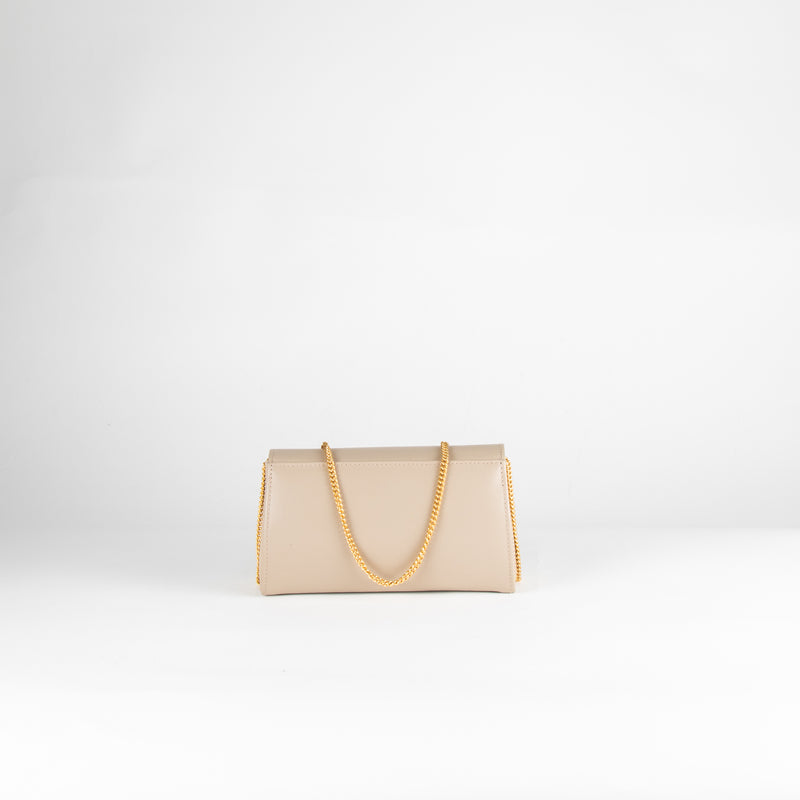 Launer London Buttermilk Leather Tosca Clutch Bag