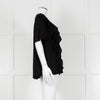 Louise Kennedy Black Frill Front Short Sleeve Blouse