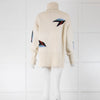 Markus Lupfer Cream wool Poloneck Jumper with multicolour chevron