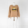 Markus Lupfer Brown Jumper with Sequin Lips