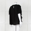 Louise Kennedy Black Frill Front Short Sleeve Blouse
