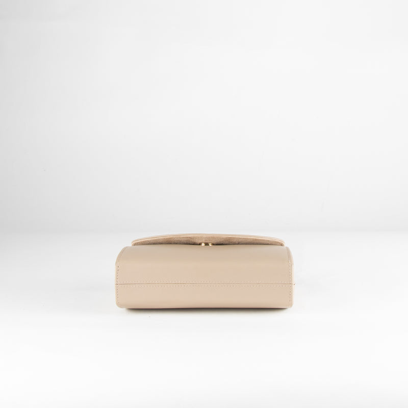 Launer London Buttermilk Leather Tosca Clutch Bag