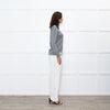 Peserico Grey Wool Beige Silk Trim Sweater