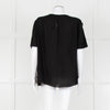 Louise Kennedy Black Frill Front Short Sleeve Blouse