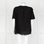 Louise Kennedy Black Frill Front Short Sleeve Blouse