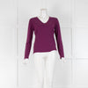 Silk And Cashmere Purple V Neck Sweater
