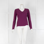 Silk And Cashmere Purple V Neck Sweater