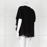 Louise Kennedy Black Frill Front Short Sleeve Blouse