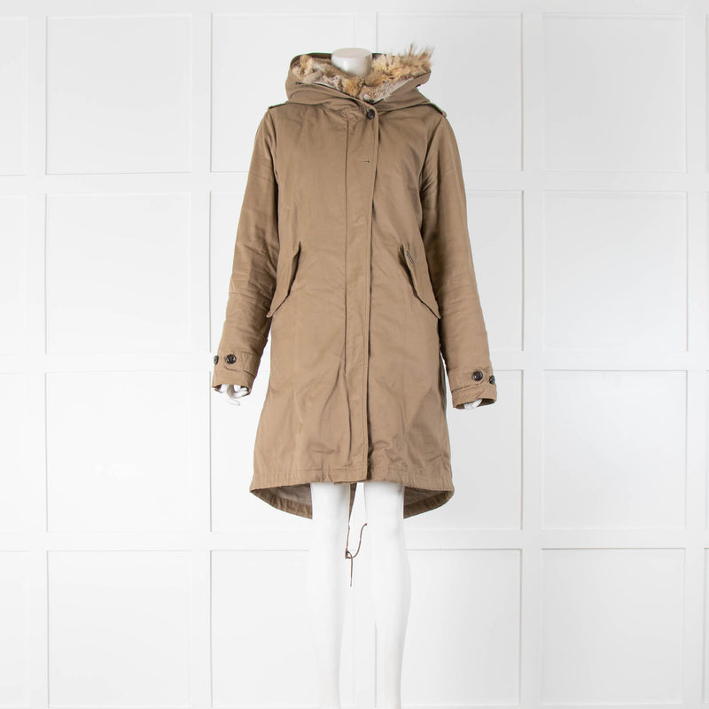 Woolrich Brown Parka with Fur Detachable Hood