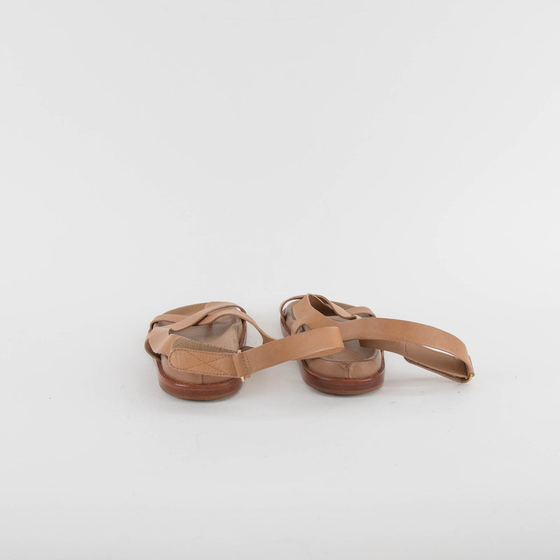 Porte & Paire The Frankie Shop Tan Leather Flat Sandals