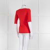 Marccain Red Ribbed 3/4 Length Sleeve T-Shirt
