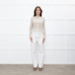 Fabiana Filippi Beige Cashmere Fringed Sweater