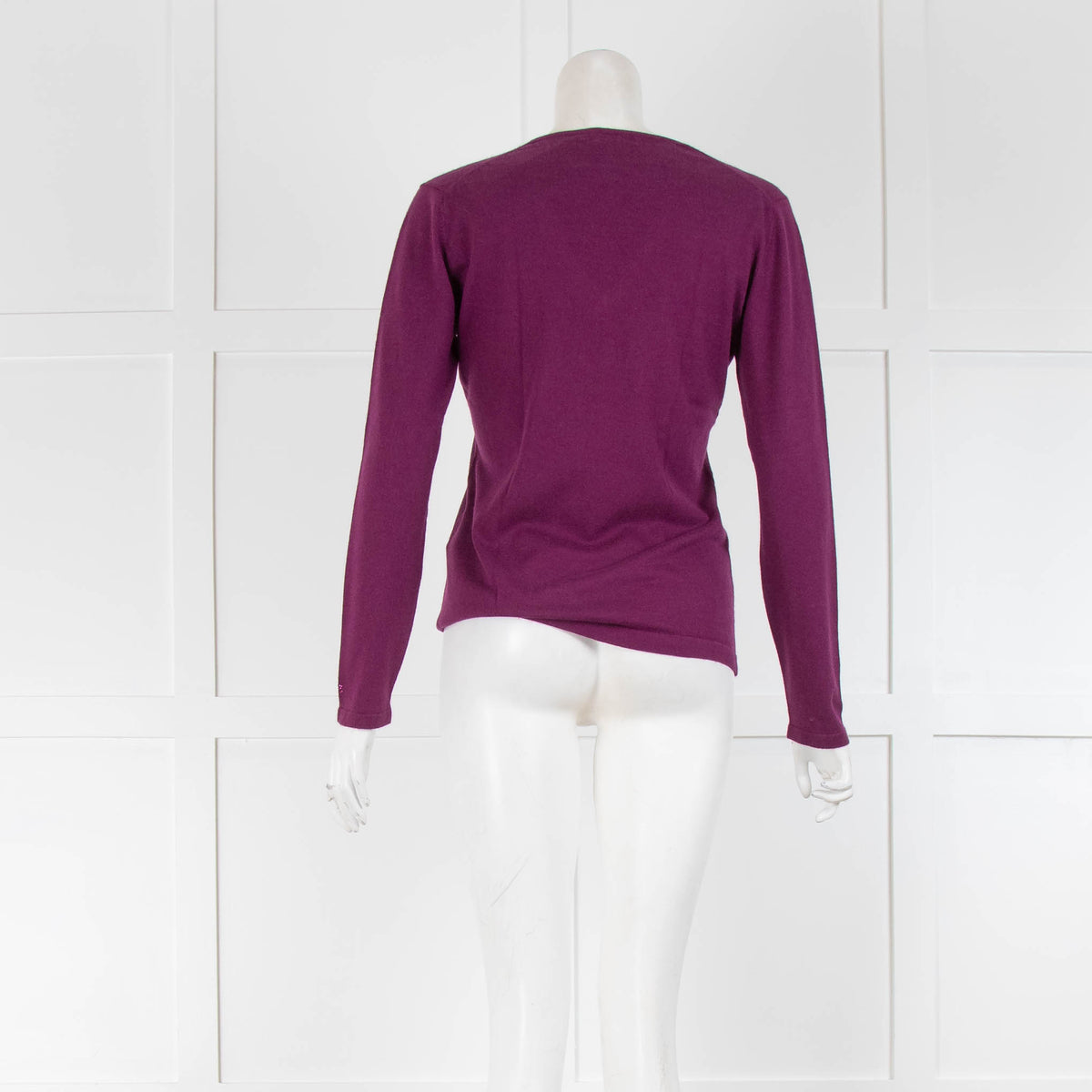 Silk And Cashmere Purple V Neck Sweater