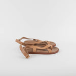 Porte & Paire The Frankie Shop Tan Leather Flat Sandals