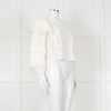 Fabienne Chapot Cream Ruffled Lace Insert Frilled Blouse