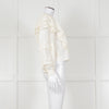 Fabienne Chapot Cream Ruffled Lace Insert Frilled Blouse