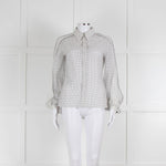 Dorothee Schumacher White Sheer Cotton Shirt with Micro Polka Dots