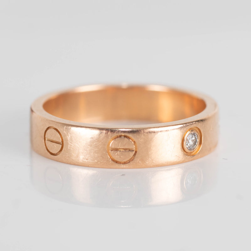Cartier Rose Gold Single Stone Love Wedding Ring