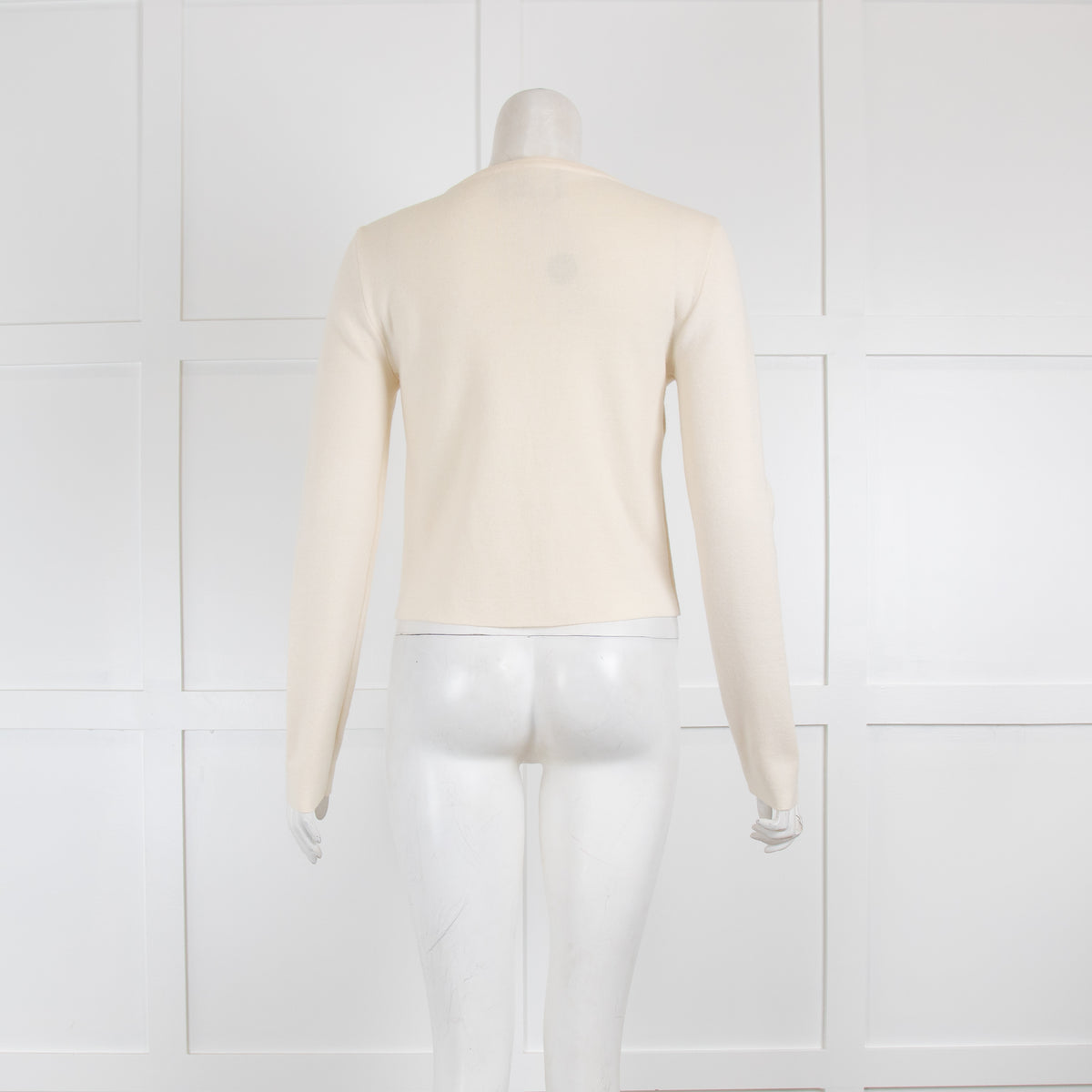 Boutique Moschino Cream Wool Cropped Cardigan
