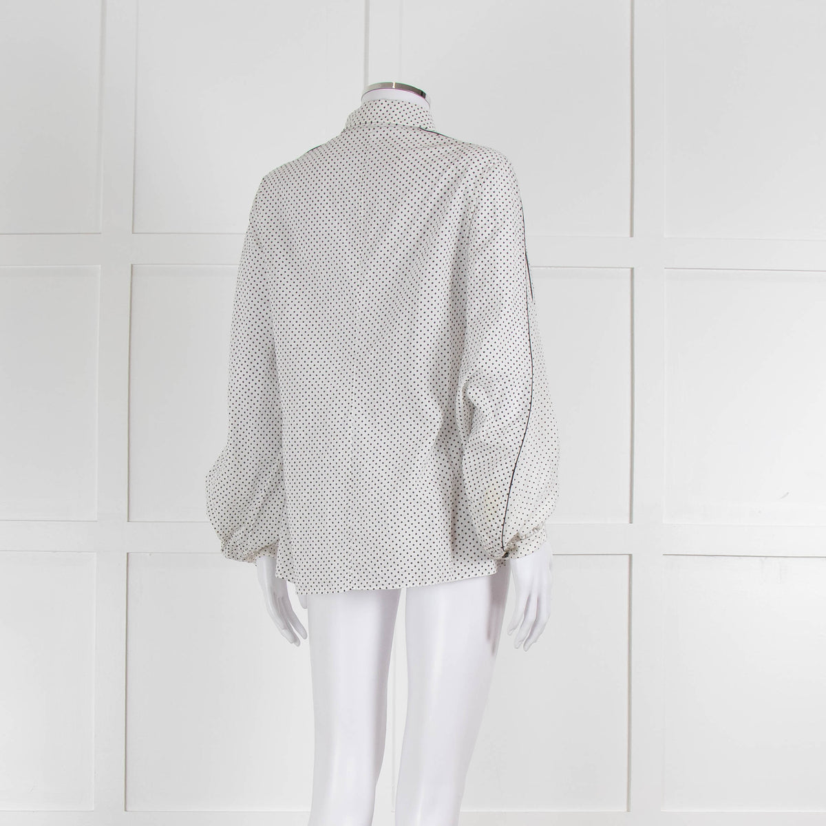 Dorothee Schumacher White Sheer Cotton Shirt with Micro Polka Dots