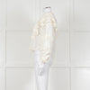 Fabienne Chapot Cream Ruffled Lace Insert Frilled Blouse
