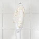 Fabienne Chapot Cream Ruffled Lace Insert Frilled Blouse