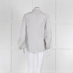 Dorothee Schumacher White Sheer Cotton Shirt with Micro Polka Dots