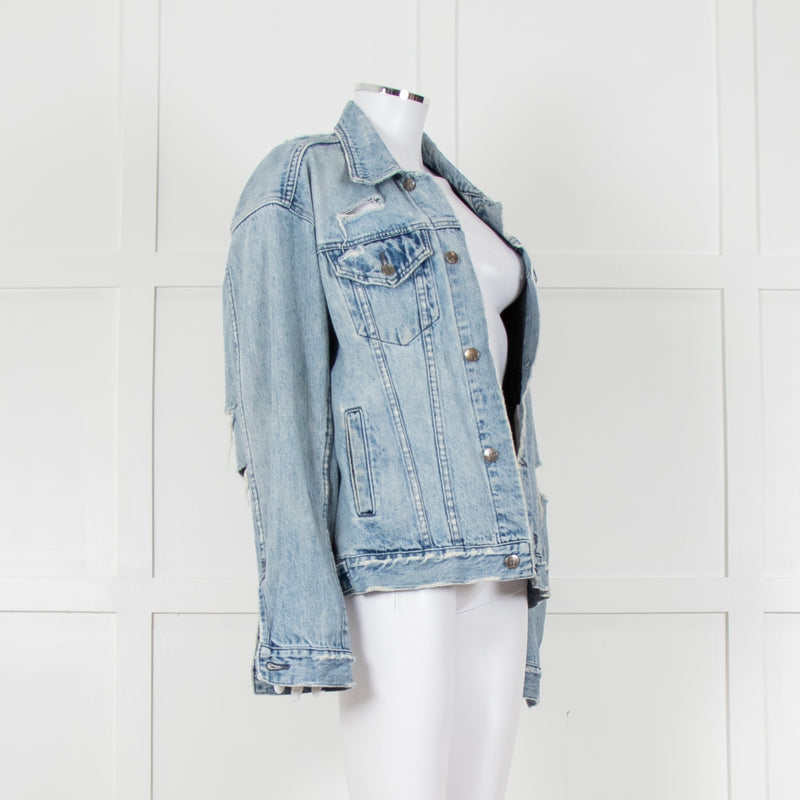 Ksubi Pale Wash Distressed Denim Jacket