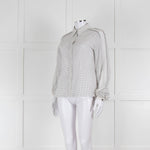 Dorothee Schumacher White Sheer Cotton Shirt with Micro Polka Dots