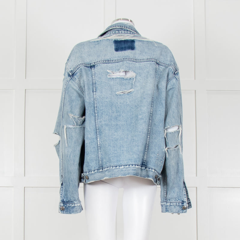 Ksubi Pale Wash Distressed Denim Jacket