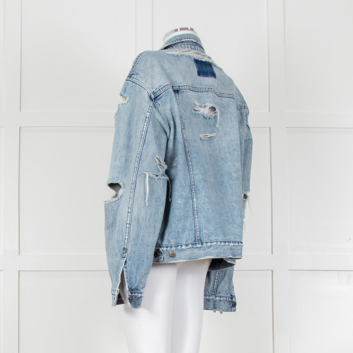 Ksubi Pale Wash Distressed Denim Jacket