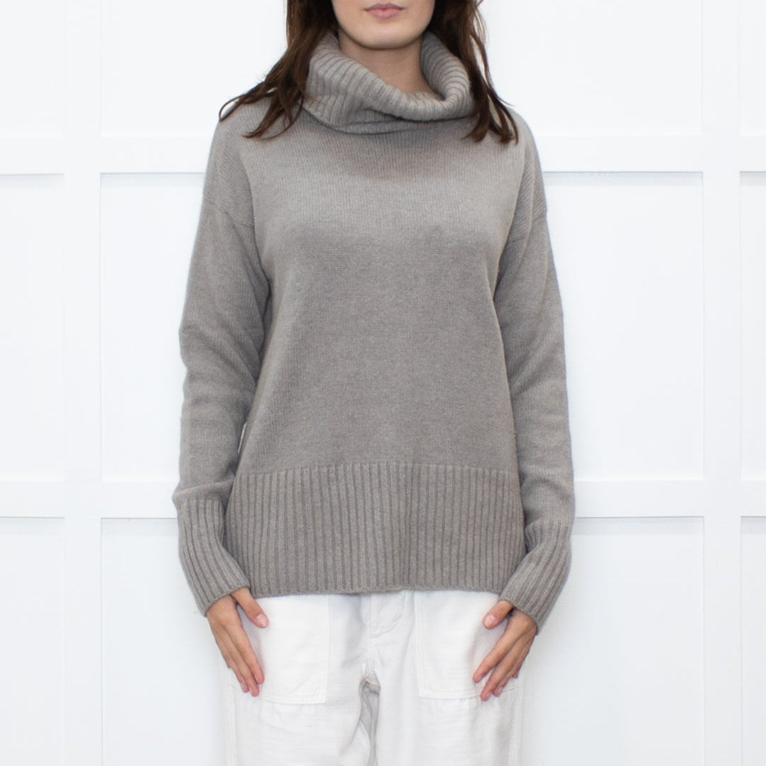 Wyse Beige Cashmere Blend Rollneck