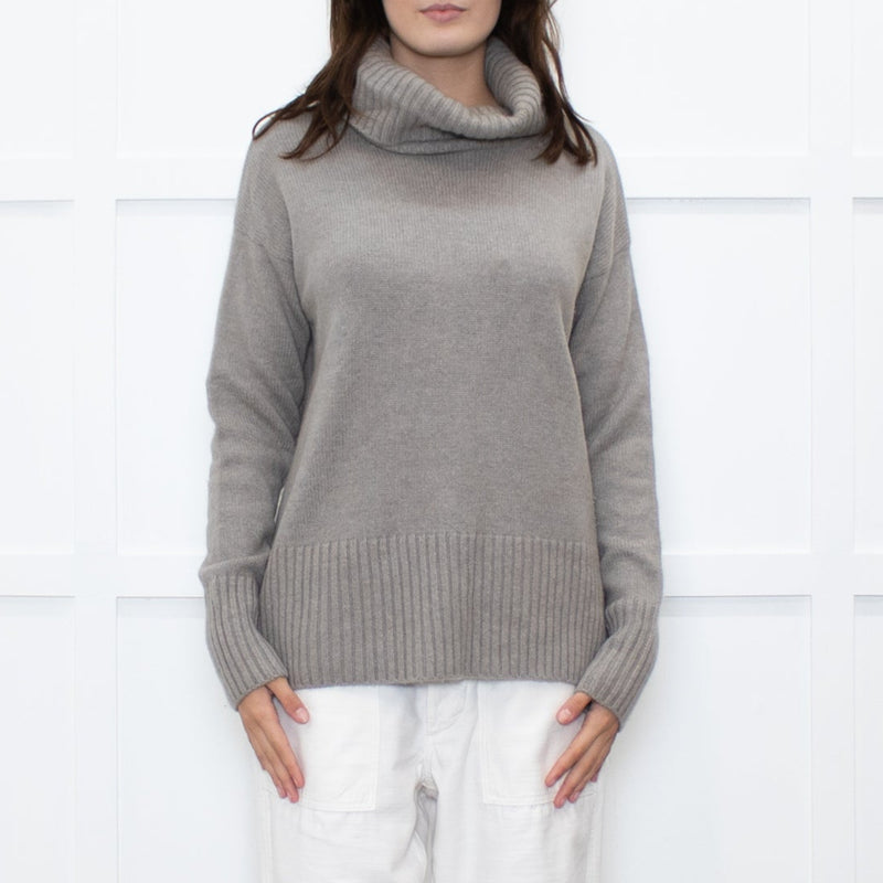 Wyse Beige Cashmere Blend Rollneck