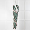 Weekend Max Mara Green and Pink Palm Print Cigarette Pants