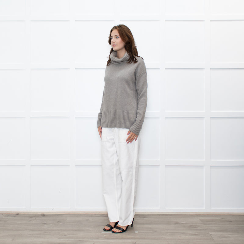 Wyse Beige Cashmere Blend Rollneck