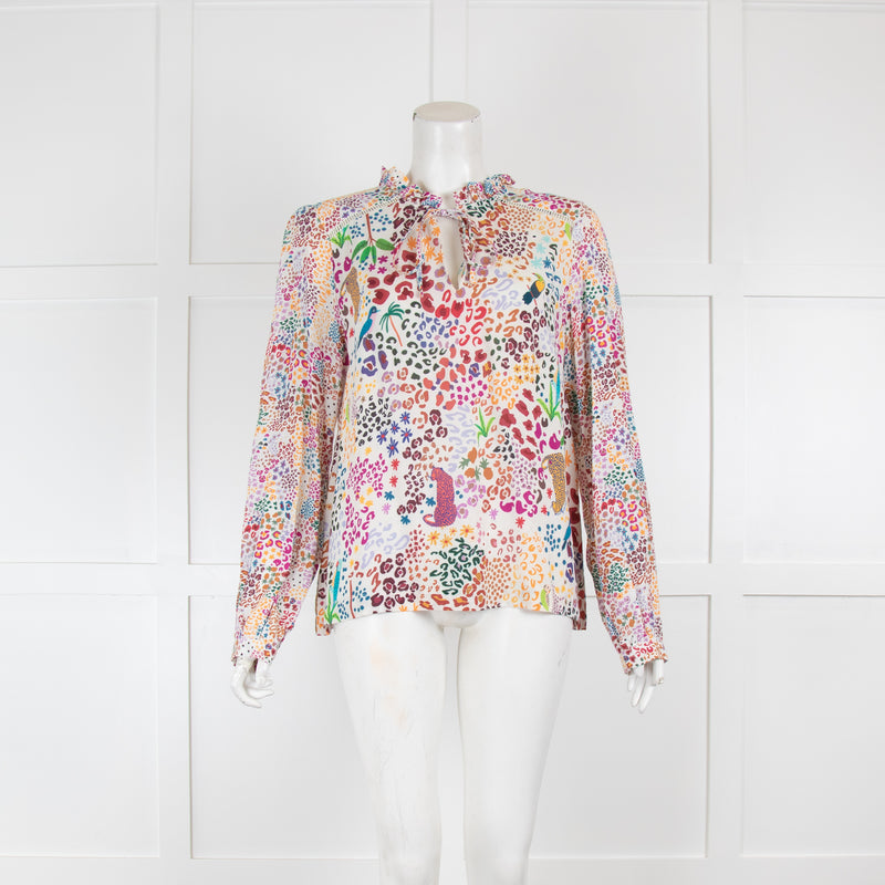 Emily Lovelock Printed Frilled Blouse