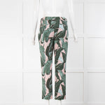 Weekend Max Mara Green and Pink Palm Print Cigarette Pants