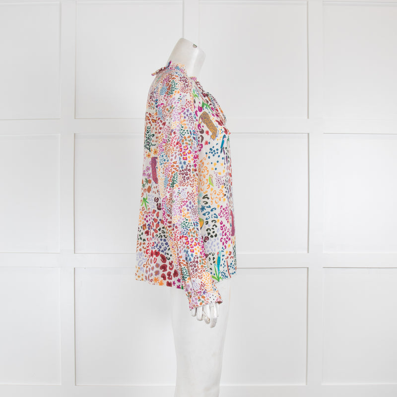Emily Lovelock Printed Frilled Blouse
